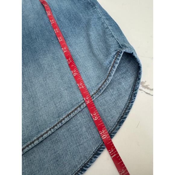 H&M &Denim Oversized Denim Button Up Shirt Women's Size 8 - Picture 4 of 6